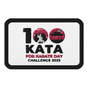 100 Karate Kata 2023 Embroidered patch white